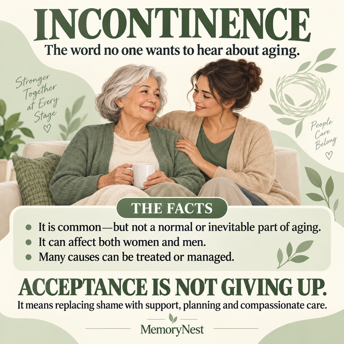 Incontinence—the word no one wants to hear when talking about aging.🕊️